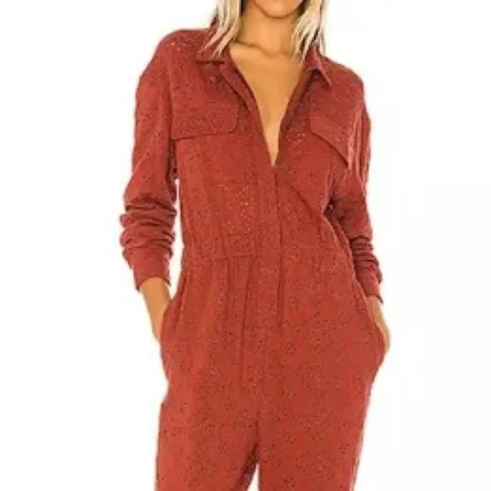 NWT Free People Set The Tone Eyelet Jumpsuit, Size 2